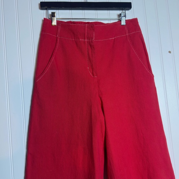 Anthropologie ASTR Nixon Cropped Wide-Leg Strawberry Red L Casual Elegant - Picture 7 of 12